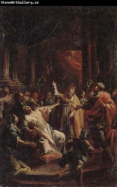 Francesco Monti Saint geminianus exorcising devils from the daughter of the emperor of constantinople